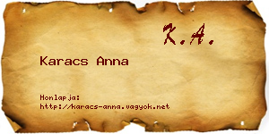 Karacs Anna névjegykártya